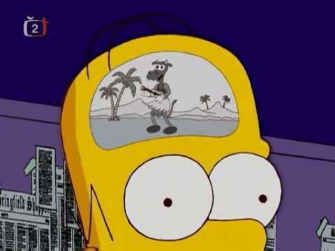 Homer with cartoon for brain